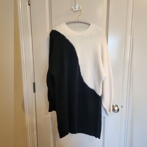 Blu Pepper Black and White Crew Neck Sweater